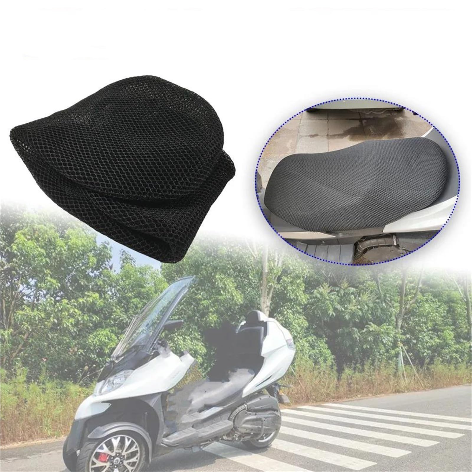 Funda De Malla para Asiento Trasero Impermeable Resistente Al Sol Accesorio Motocicleta para Adiva AD3 400 AD1 200 Asiento Resistente(AD1 200)