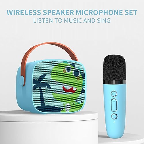 Miniatura 2 de Mini máquina de karaoke para niños, altavoz Bluetooth portátil con micrófono inalámbrico, reproductor de música para niños, juguetes para niñas, 3,