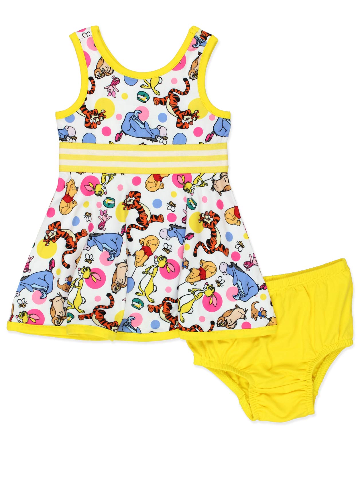DisneyWinnie The Pooh Baby Toddler Girls Fit and Flare Ultra Soft Dress