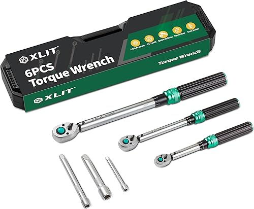 Miniatura 10 de Juego de llaves dinamométricas de clic de 1/4", kit de herramientas de mantenimiento de bicicletas portátiles de 32 piezas, 2-20 Nm ± 3%