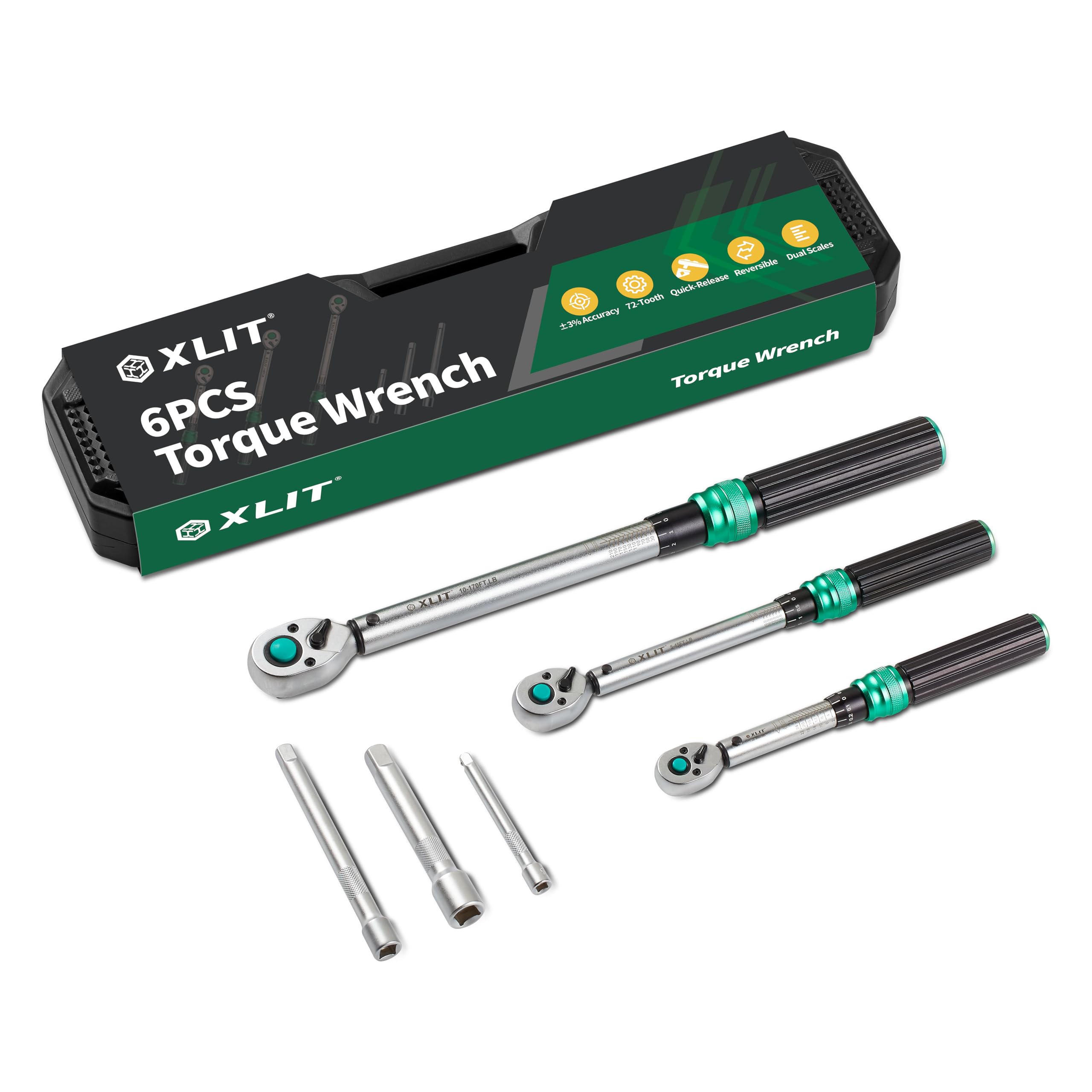 ren.09140314aaaページ XLIT 3-Piece Torque Wrench Set - 3 Click Wrenches (1/4