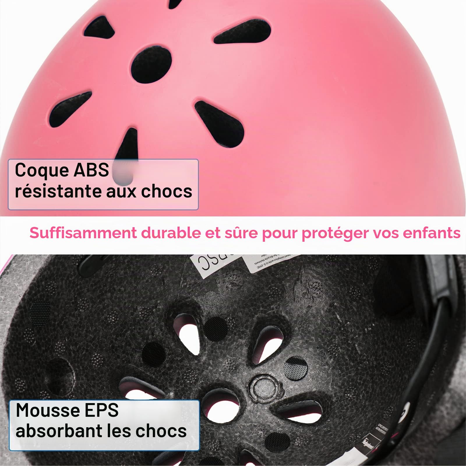 KAMUGO Casque vélo enfant 2-8 ans avec protection genoux coudes poignets skateboard vélo scooter patins
