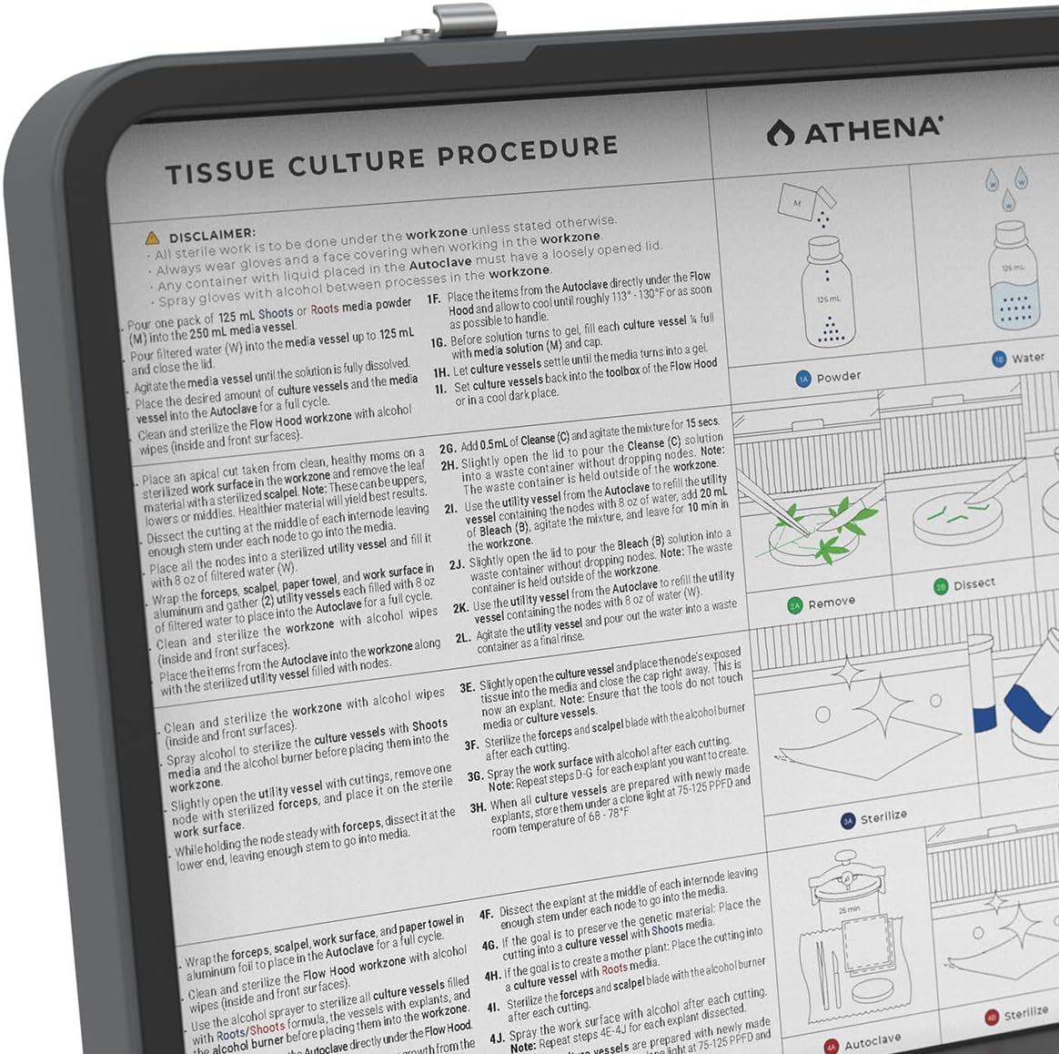 Athena Plant Tissue Culture Kit - Complete Propagation System with Portable Flow Hood & Autoclave | Pre-Mixed Media for Clean Lab Setup & Cultivar Preservation | TC-KIT