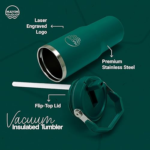 Miniatura 3 de MAYIM Adventure Flow - Vaso de acero inoxidable de 30 onzas a prueba de fugas con tapa y popote, botella de agua aislada o termo con tapa y asa a