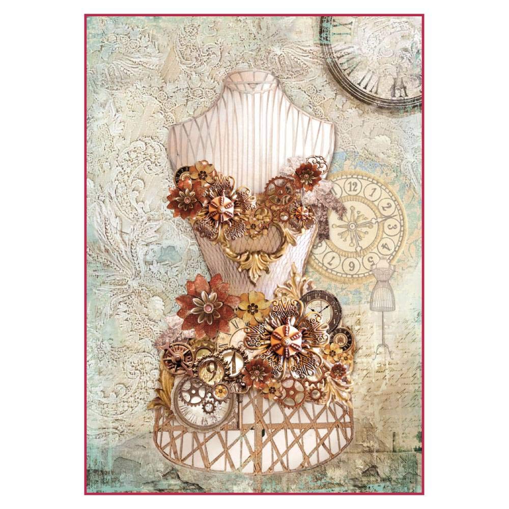 Stamperia Multicoloured International Kft A4 Decoupage Rice Paper Packed Mannequin With Watches, 29.7 X 21