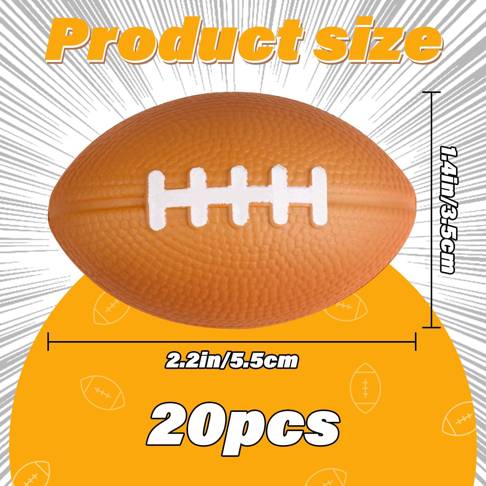 10Pcs Stress Ball, Squeeze Ball, Mini Foam Footballs Bulk for Stress Relief, Football Party Favors and Decorations, Football Themed Party Supplies, 4x3cm Squeeze Toys for Kids and Adults 1