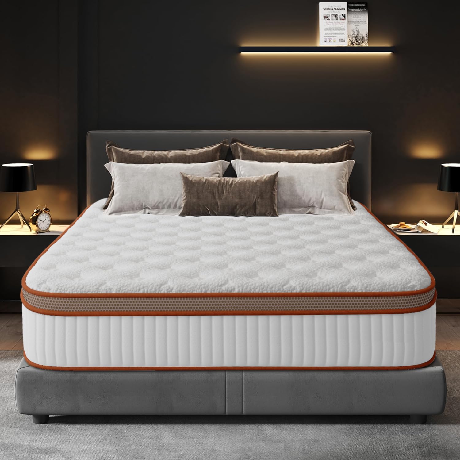 Materasso 140 x 200 - Alto 26 cm - Materasso Matrimoniale con Memory Foam e Molle Insacchettate - Certificato OEKO-TEX - 7 Zone Comfort - Medio Rigido H3 - Ortopedico - Traspirante - Sonno Profondo