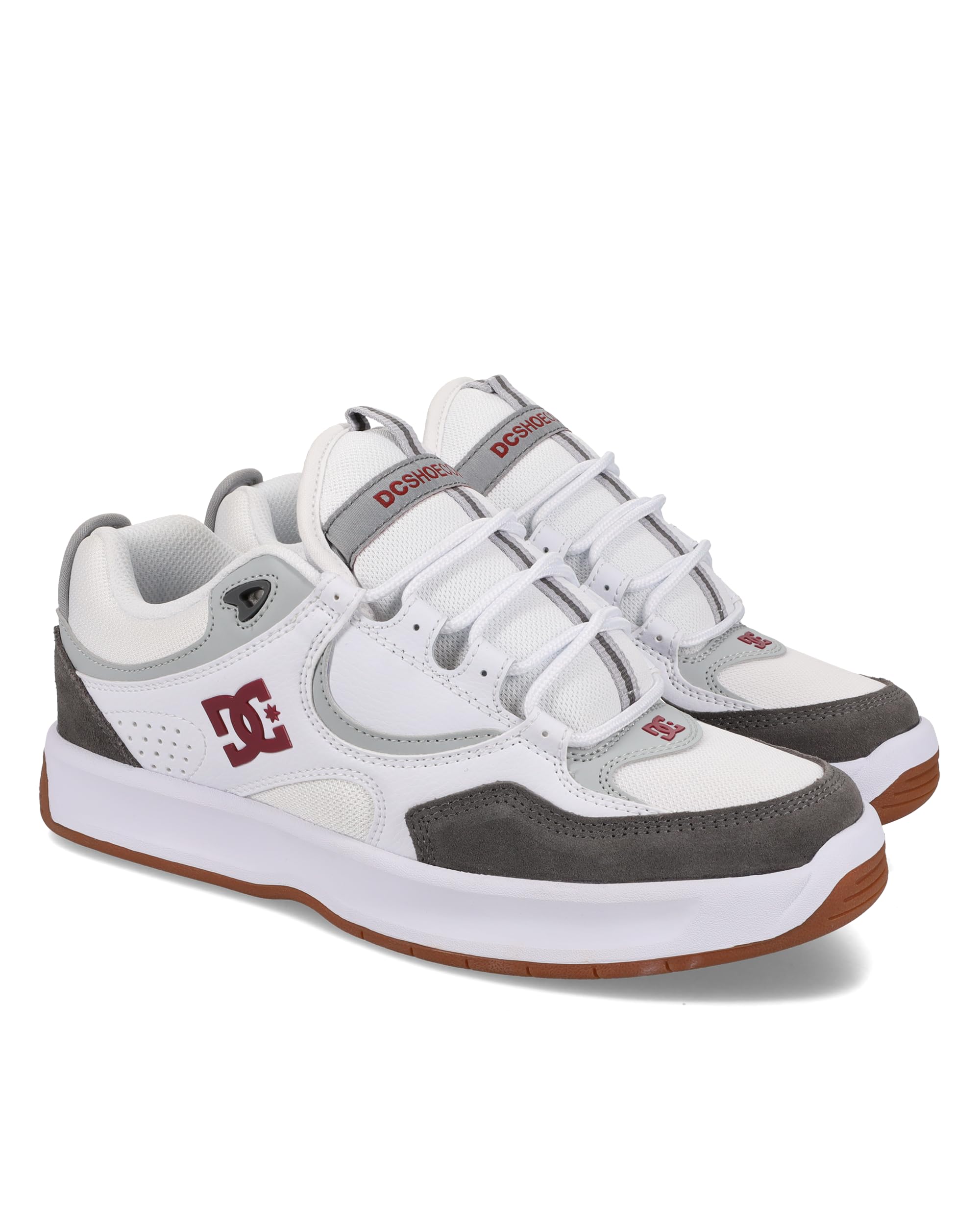 DC Men's Kalynx Zero Skate Shoe, White/RED/Grey, 14