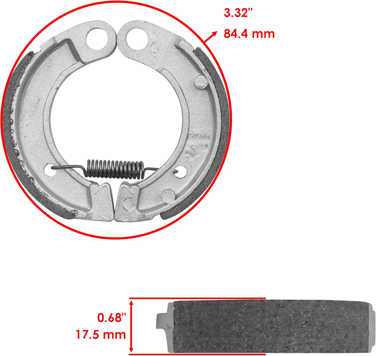 Caltric Front Rear Brake Shoes Compatible with Honda Xr50R Xr-50R Xr 50R 2000 2001 2002 2003