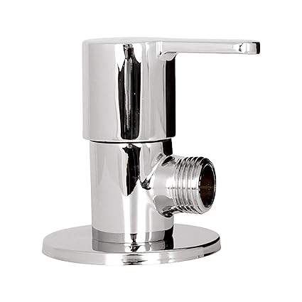 JAQUAR Claret Series Wall Mount Angular Stop Cock (Chrome) | Center KNOB, Brass Body Water Tap/Faucet/Cock for Bathroom/Kitchen Wash Basin | T4607A1