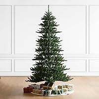 Vista 179 de Glitzhome Prelit Christmas Tree, 6ft Flocked Artificial Christmas Tree Serene Snowscape Fir with 300 Warm White Lights for Home, Office, Party