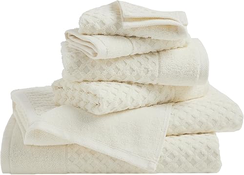 Great Bay Home - Juego de toallas de baño y para cara, 100% algodón, 2 toallas de baño, 2 toallas de mano y 2 toallas de cara, secado rápido,