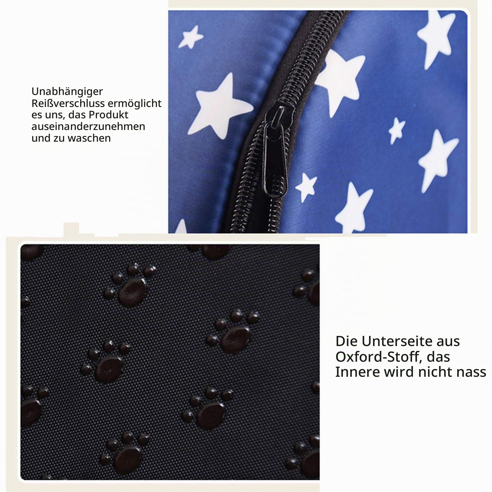 Haustierbett, Großer Hund Hundehütte Winter Warm halten Waschbar Innen Luxus Hundehütte Vier Jahreszeiten Hundehöhle Iglu,F,XXL92*68 * 72cm