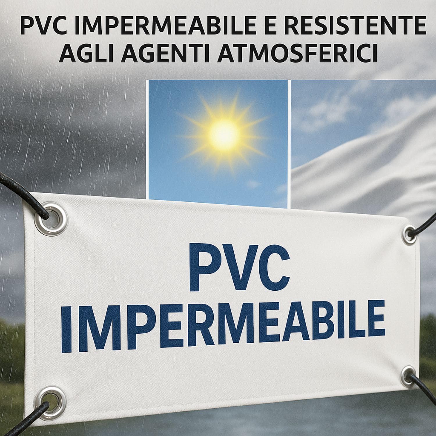 Gruppo Veneziano - banner striscione personalizzato in pvc occhiellato (100x75)- banner personalizzabile con testo - foto - loghi - 100% Made in Italy