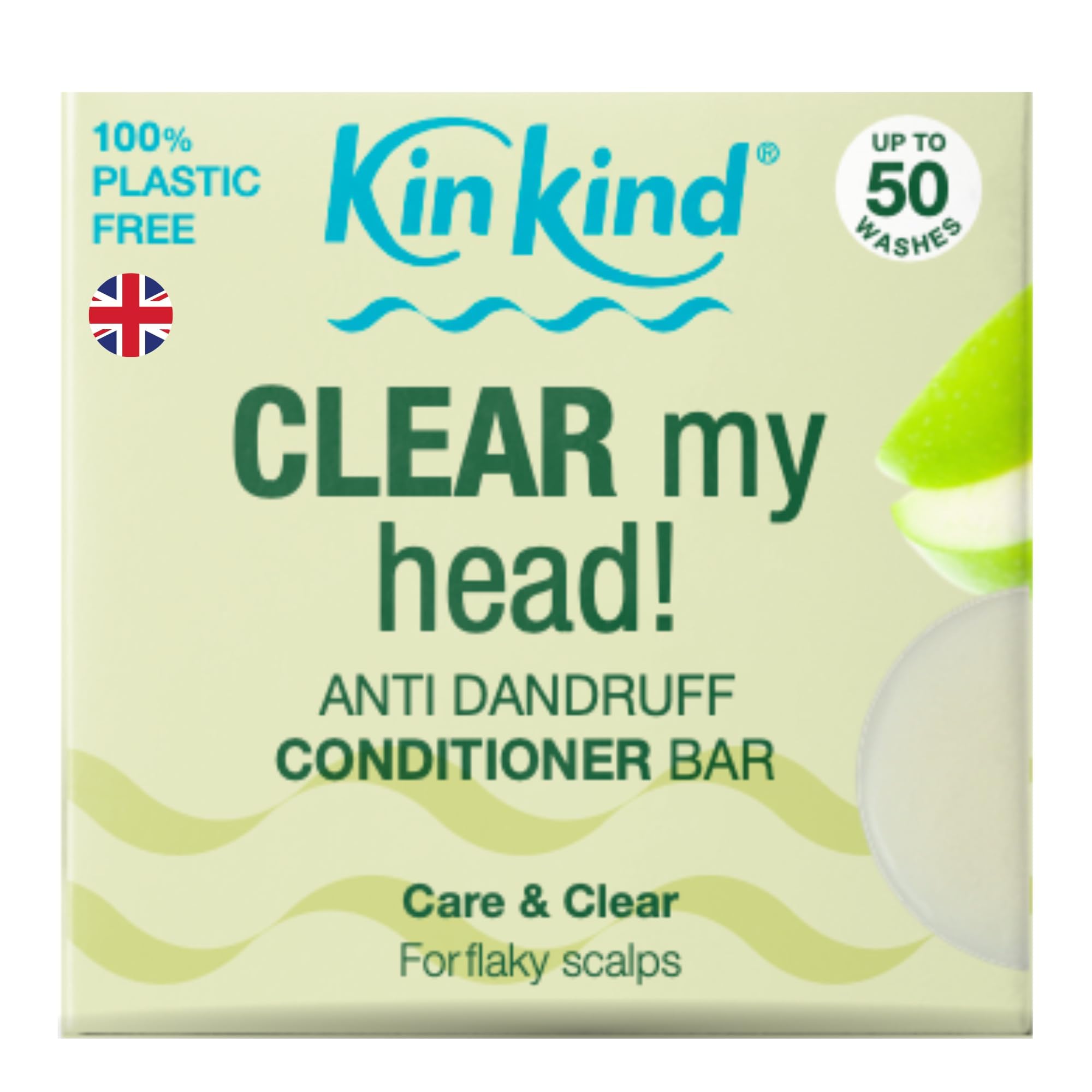Hair Conditioner Bar - CLEAR My Head | Anti-Dandruff Solid Conditioner for Hair - Flaky Scalp Treatment | Up to 50 Washes - Vegan & Cruelty-Free