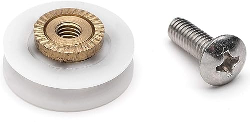 Miniatura 4 de Rodillos/corredores/ruedas de repuesto para puerta de ducha ranurados de 0.748 in de diámetro (0.748 in-8 cs)