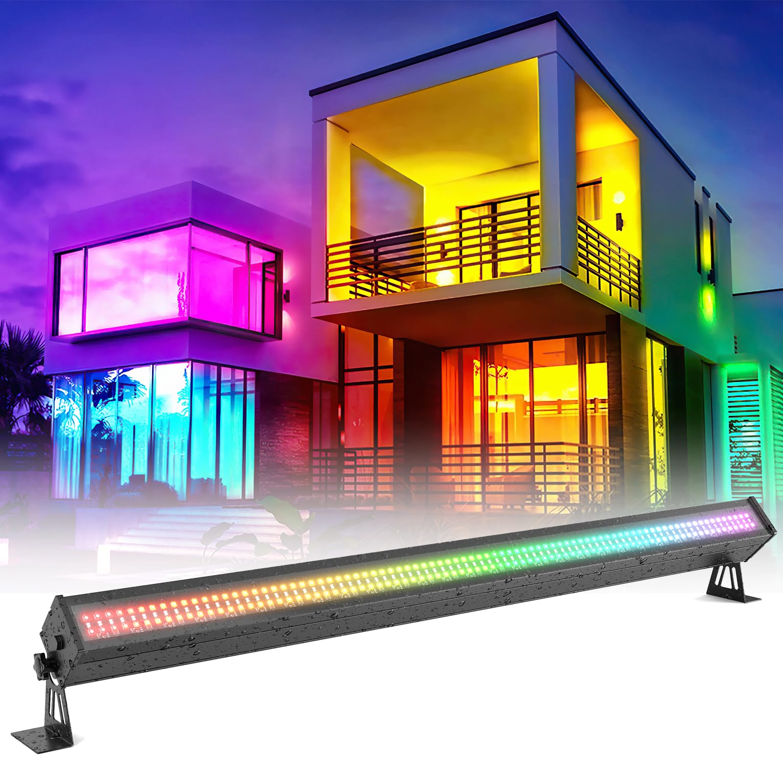 Projecteur LED Wallwasher RGB 120W DMX512 - Effets Stroboscope, Sonore, Automatique, Pour DJ, Fêtes, événements