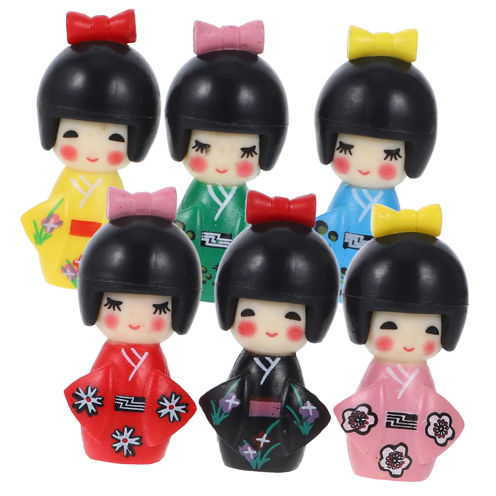 Miniature Kimono Doll Set – 6 Geisha Figurines