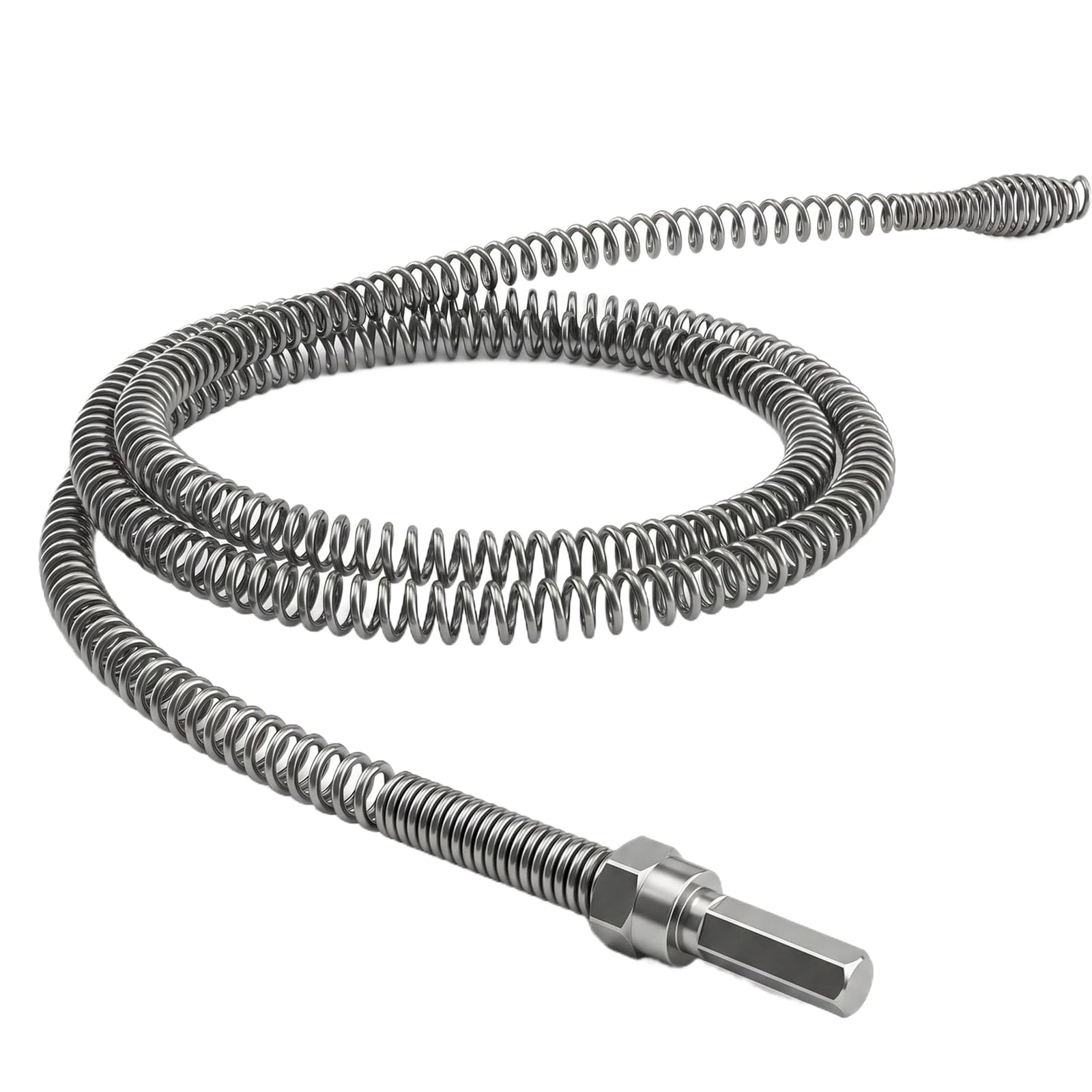 Merzio 2m Drain Snake Toilet Unblocker Tool, Flexible Plumbing Snake Drain with Universal Drill Connector, Sewer Dredging Tool Sewer Dredging Spring for Kitchen Sink Bathroom Tub Toilet and Shower