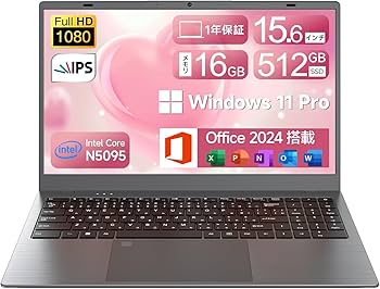 Amazon.co.jp: ノートパソコン 15.6インチ N5095 ノートPC Office2024