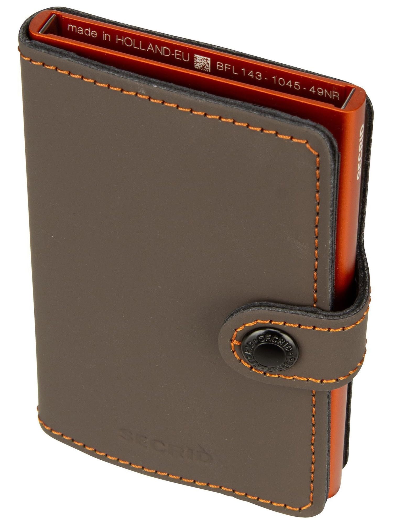 Secrid Miniwallet Truffle & Orange - Tarjetero de Piel para 4 Tarjetas o 6 Tarjetas sin Relieve, 10,2 x 6,5 x 2,1 cm, Color Naranja