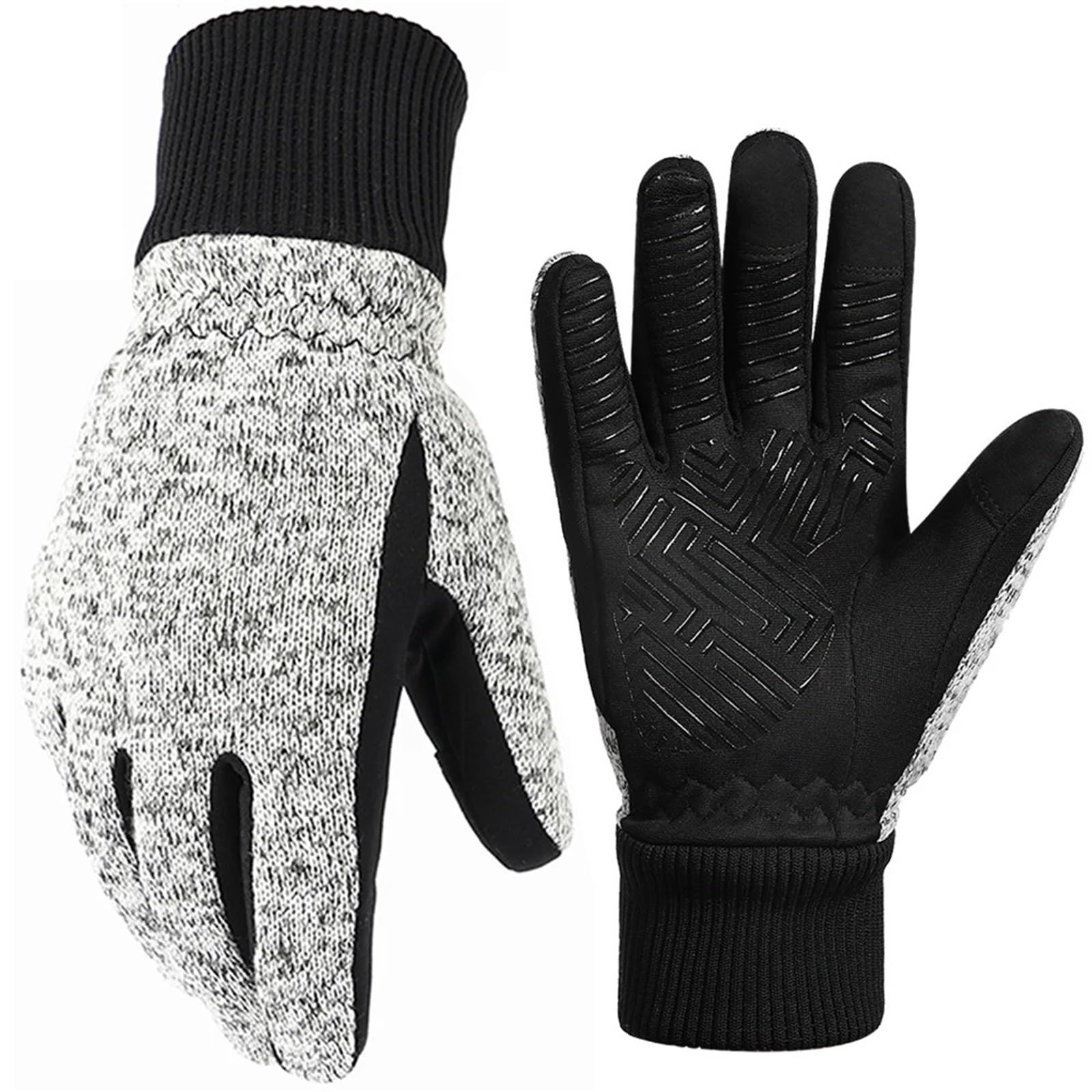 Guanto Da Sci Guanti invernali Guanti termici Guanti caldi for la stagione fredda Guanti da corsa Guanti da bici touchscreen for uomo donna Sottoguanti (Color : Gray, Size : M)