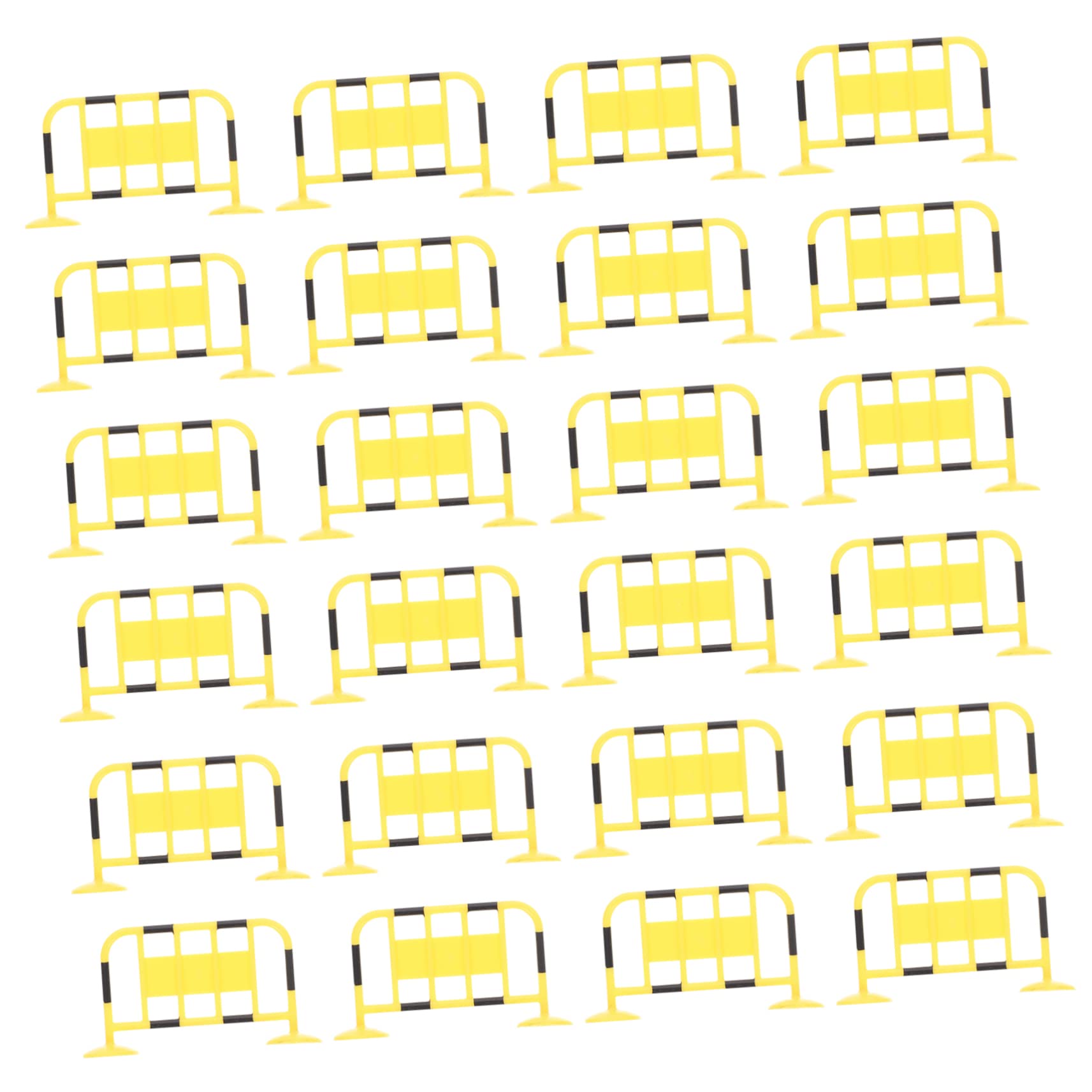 HANABASS Barrière de Circulation Miniature en Abs 24 Pièces pour Apprentissage Précoce, Jeu de Rôle Réaliste et Coloris Jaune Noir pour Scènes Miniatures DIY