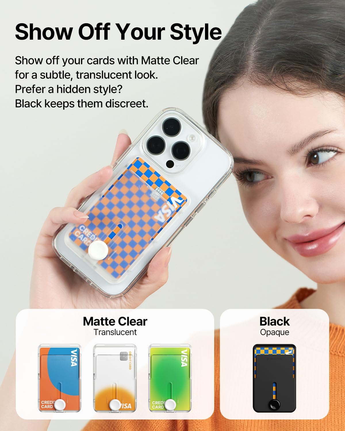 Sinjimoru for MagSafe Pop-Up Wallet, Quick Access Magnetic Card Holder with 3000G Strong Magnet and Anti-Slip Silicone Backing, Compatible with iPhone 12 to 16 Series. M-Button Up Wallet - Image 2