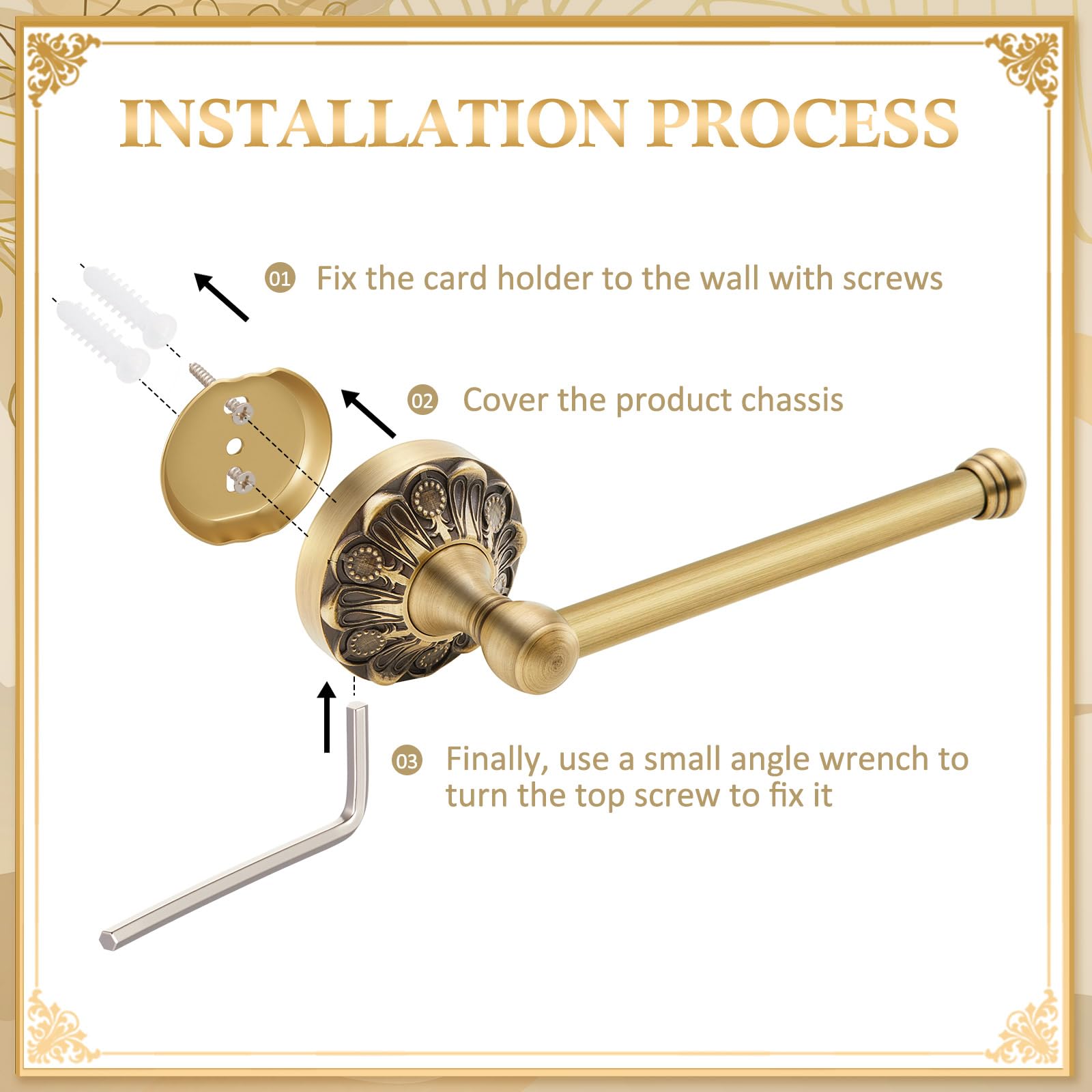 2 Pcs Toilet Paper Holder Towel Ring, Brass, Semi Circular — Amazon image 3