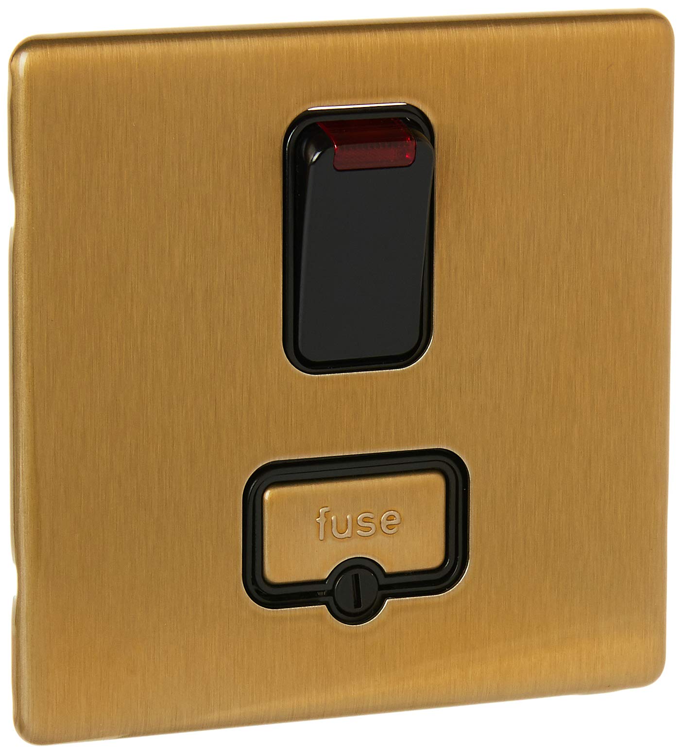MKAspect K24961SAGB 13A Switched Connection Unit Double Pole with Neon - Satin Gold