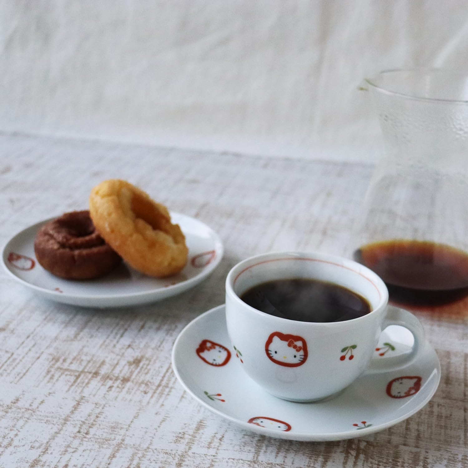 RAO3Z Arita Ware Hello Kitty Cherry Coffee Bowl Plate (Cup & Saucer) 6.7 fl oz (190 cc)