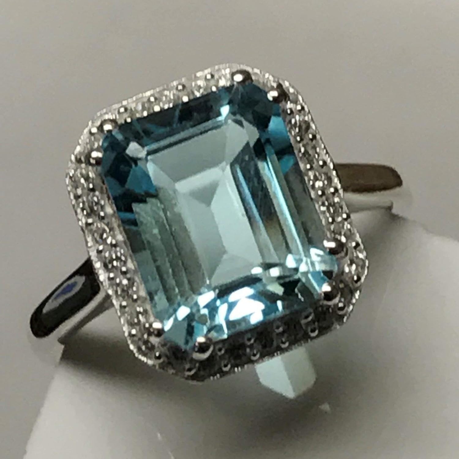 Natural 2.5ct Blue Topaz 925 Solid Sterling Silver Engagement Ring Size 7, 8, 9 - Image 5
