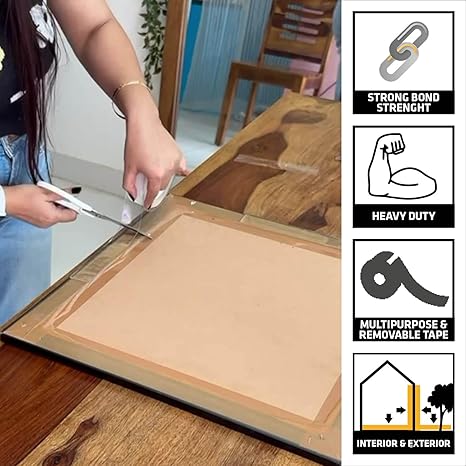 SIKA - Double Sided Tape - Sikabond Mammoth Grip IN - Heavy Duty - Multipurpose Removable Traceless Mounting Adhesive Tape for Walls/Home/Office - Strong Sticky Strips Grip Tape - Transparent 15mmx3m - Image 4