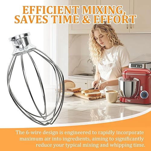 Miniatura 5 de Batidor de alambre 63227 para Hamilton Beach Wire Whisk Eclectrics para pieza de repuesto de mezclador de soporte totalmente metálico