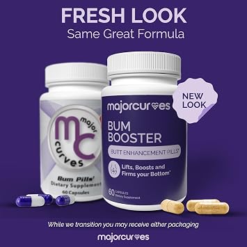 Major Curves Bum Booster Pills Butt Enhancement for Women, Booty Growth Capsules for Bigger Bum, Curvier Hips and Glutes, Natural Brazilian Butt Lift Alternative with Fenugreek and Wild Yam