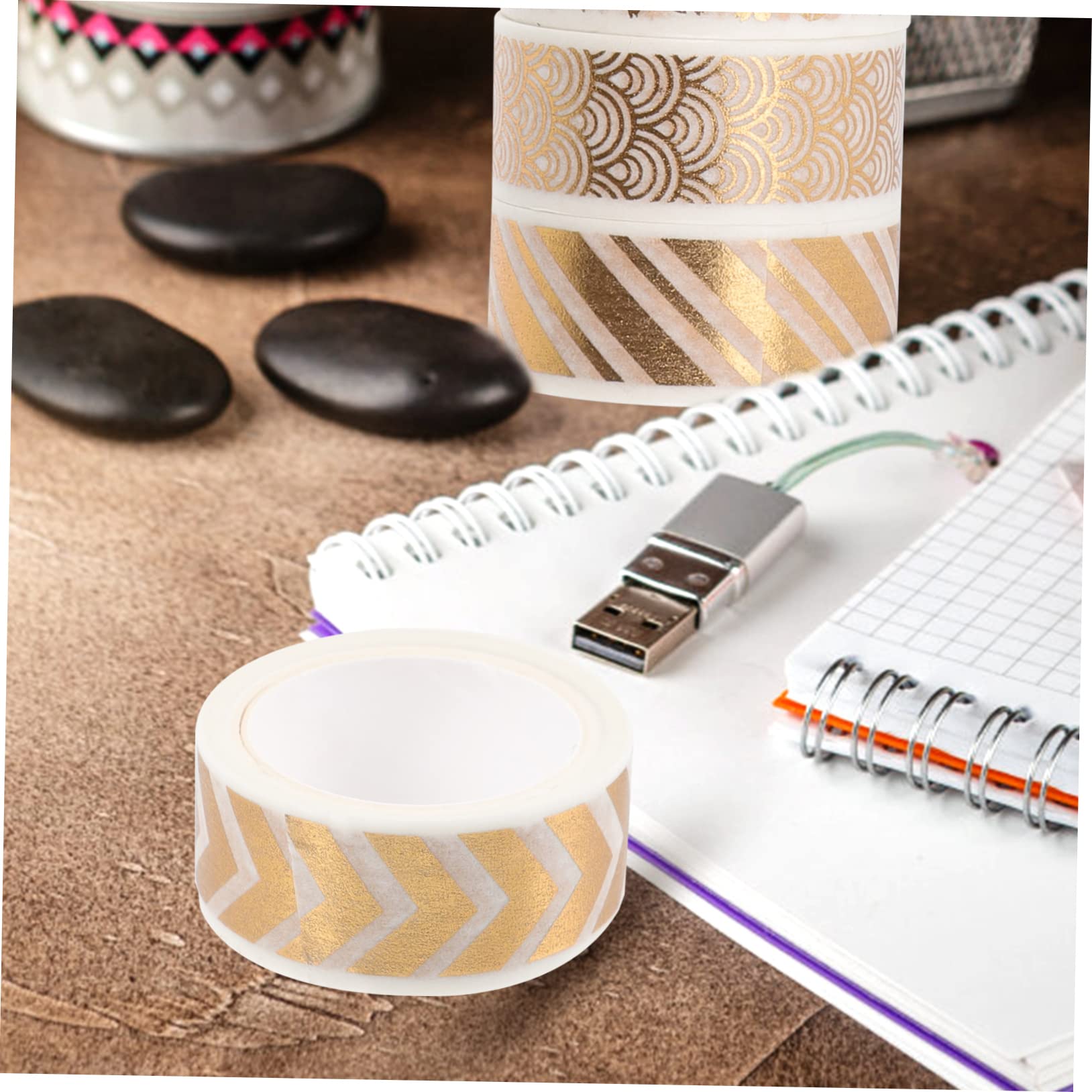 SHINEOFI 40rotoli Nastro Adesivo Decorativo Wasabi Con Motivo Lamina Oro Per Scrapbooking e Progetti Creativi Versatile Per Decorazioni Fai Da Te e Regali Adatto Album Fotografici e