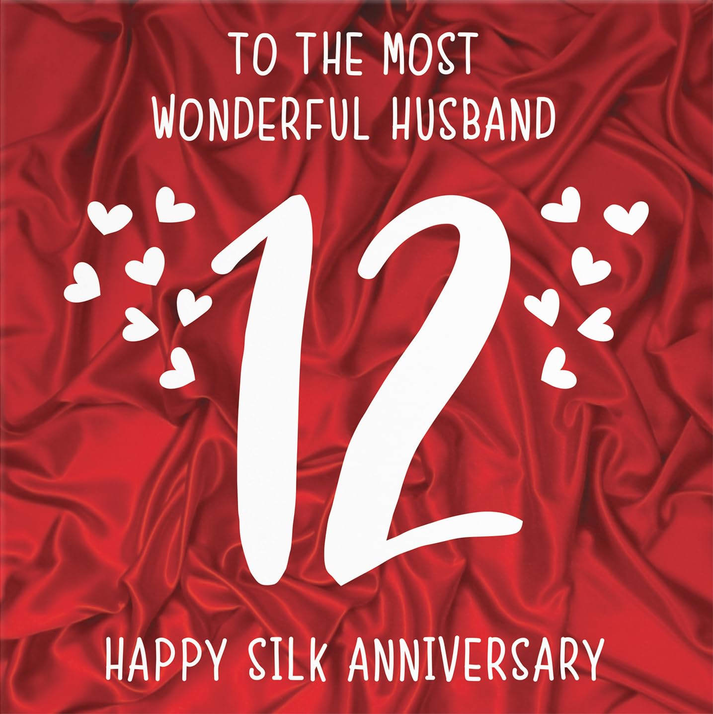 Hunts England, Husband 12th Anniversary Card, To The Most Wonderful Husband, 12 Years Together, Happy Silk Anniversary - Image 2