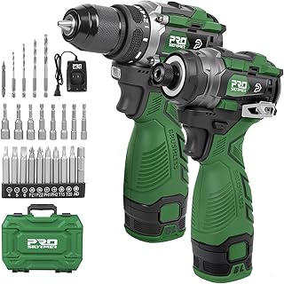 Prostormer Cordless Drill and Impact Driver Set, 17V Brushless Power Tool Kit Included 3/8” Drill & 1/4” Impact Driver with 2 Batteries, Charger, 23pcs Bits and Tool Case