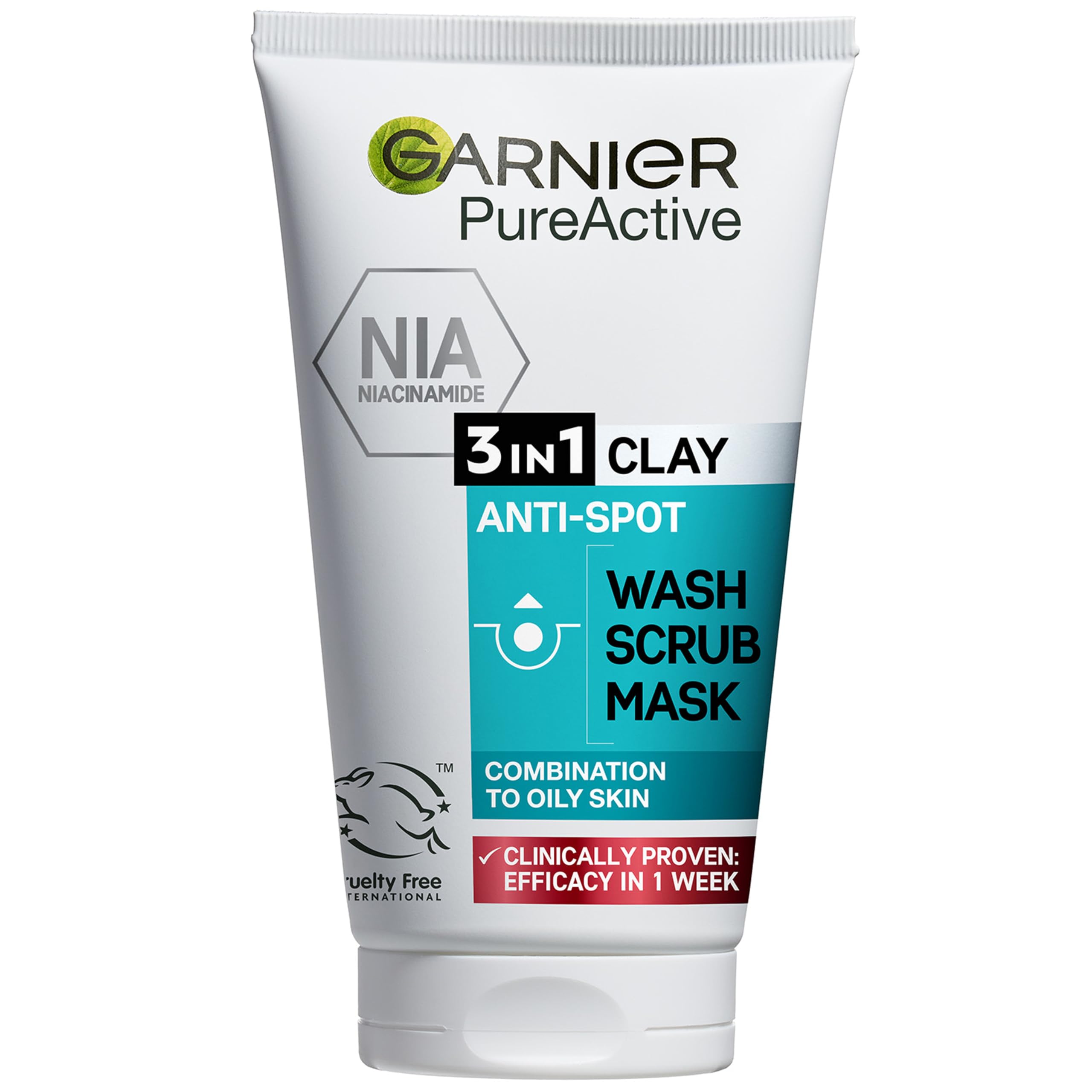 Hisa Skin Wash & Skin Mask 3つセット Garnier Pure Active 3-in-1 Clay Mask-Wash-Scrub, Face Cleanser For