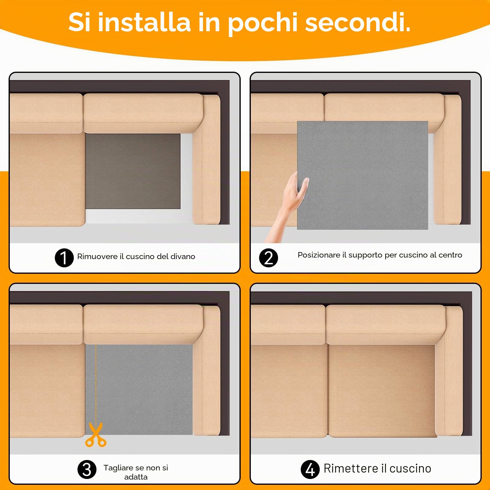 Cuscino di supporto per divano per sedile cedente, pannelli di supporto per divani, schiuma ad alta densità, 60 x 50 cm, riparazione per mobili sotto il cuscino, 2 pezzi