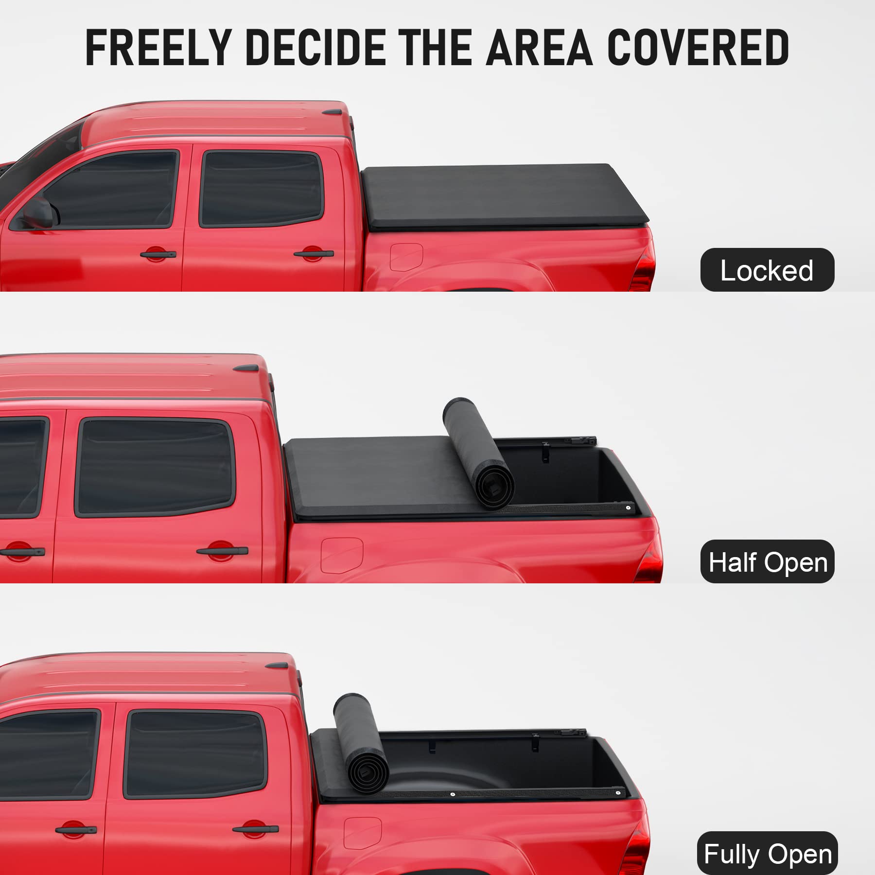 Soft Roll-Up Tonneau Cover For 1989-2004 Toyota Pickup/Tacoma 6ft Short Bed Truck 2 thumbnail image