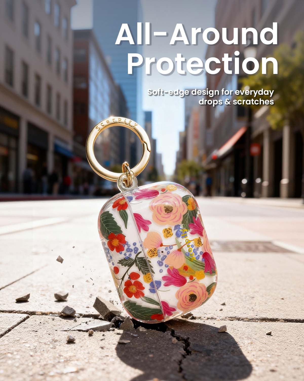 SCORPIFY Schutzhülle für AirPods Pro 3 (3. Generation, 2025) mit Schlüsselanhänger, kompatibel mit Apple AirPod Pro 3, niedliche schützende Hartschale, kabelloses Aufladen, Ohrhörer-Hülle für Damen