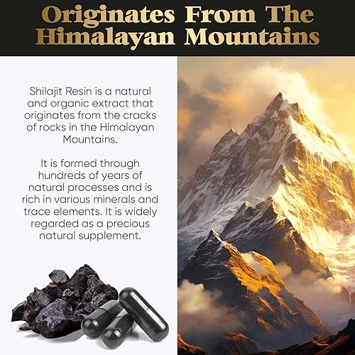 Miniatura 2 de Shilajit Suplemento de resina, Shilajit orgánico puro del Himalaya con más de 85 oligoelementos complejo para energía, apoyo inmunológico, salud
