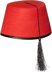 Boland 04016 - Erwachsenenhut Fez Fadime, Einheitsgröße, rot mit schwarzer Quaste, orientalische Kostümparty, Mottoparty, Karneval