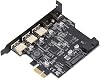 Tangxi PCIe to USB 3.2 Gen 2 Card, 5 USB Port 3 USB Type A and 2 USB C Port PCI Expansion Card with 20 Gbps Bandwidth, Supports Linux and Winos, for Desktop Computer