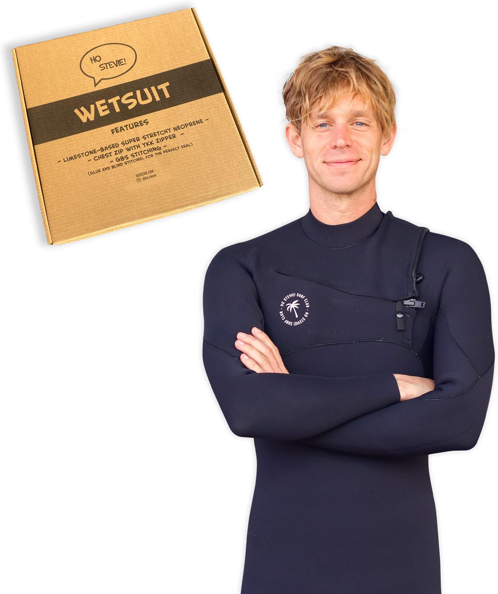 Men’s Surfing Wetsuit - Chest Zip Fullsuit - Warm Superstretch 3/2mm or 4/3mm Neoprene w/GBS Seams
