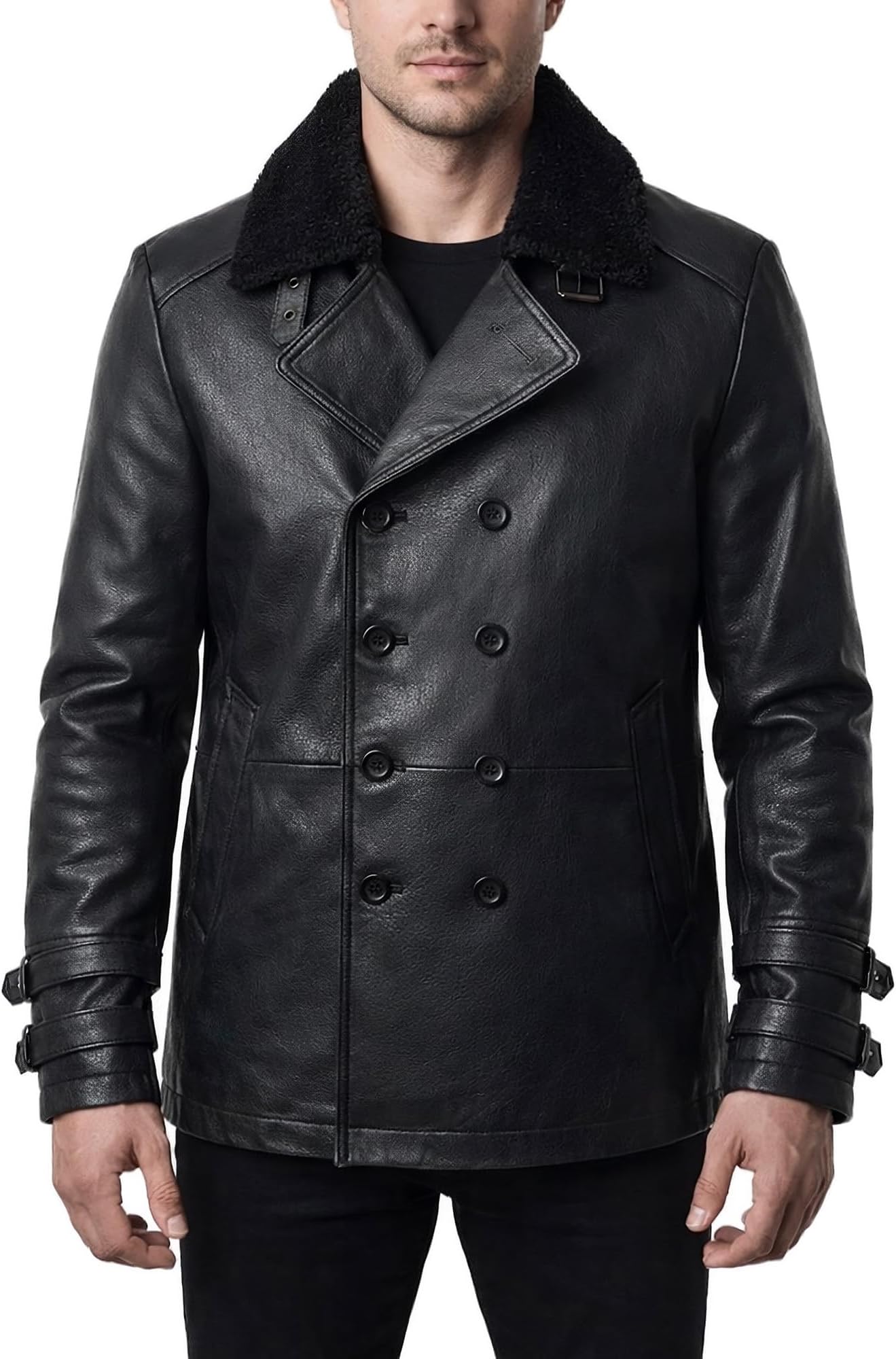 Leon S. Kennedy Requiem Jacket - Black Real Leather Resident RE9 Evil Cosplay Jacket With Faux Fur Collar