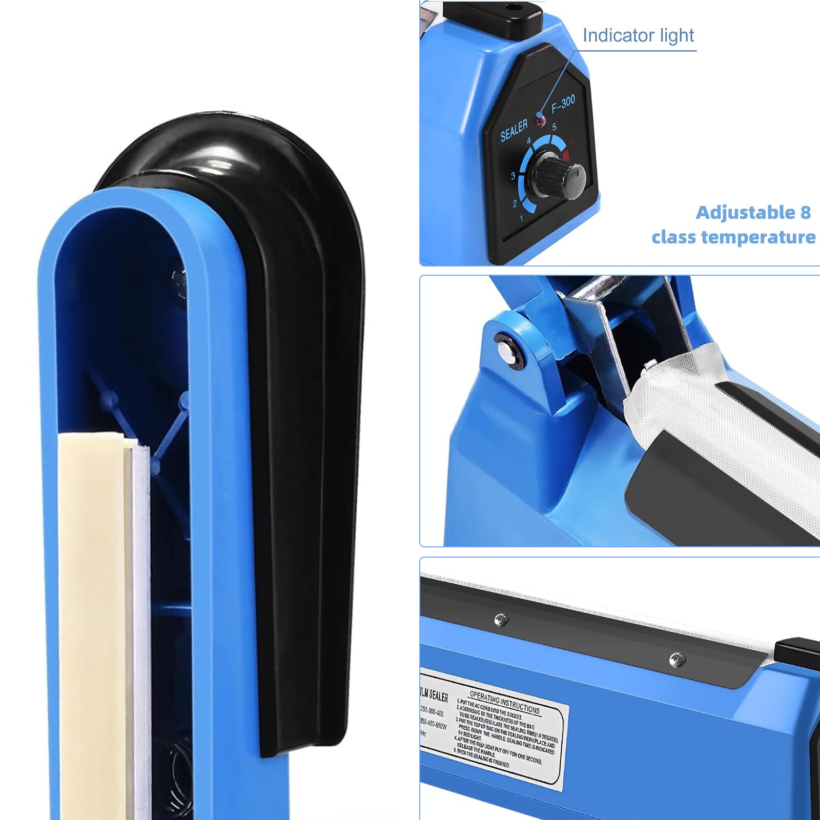 SINZUX Termosaldatrice per sacchetti in plastica, sigillatrice ad impulsi, per sigillatrice di sacchetti in plastica PP e PE, composto da filo riscaldante elettrico (200mm)