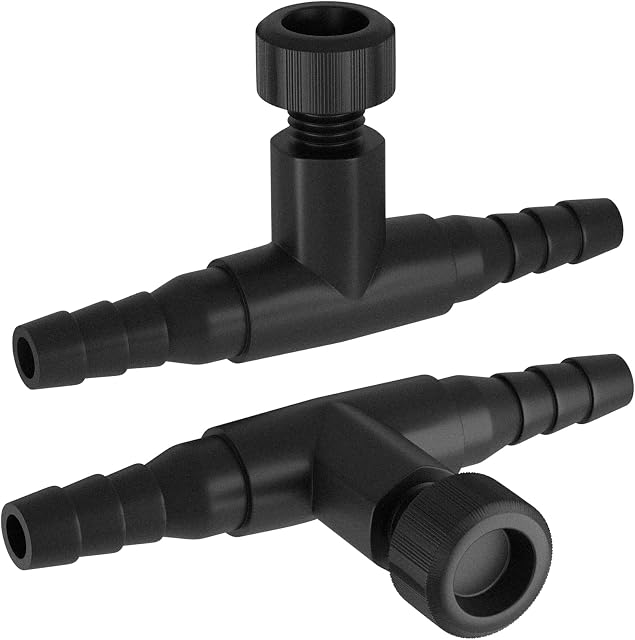 Pawfly 10 Pack Aquarium Control Valves Air Pump Single Way Black/Blue Plastic Air Flow Control Regulator for 5 mm ID Tubing, 10 Pack