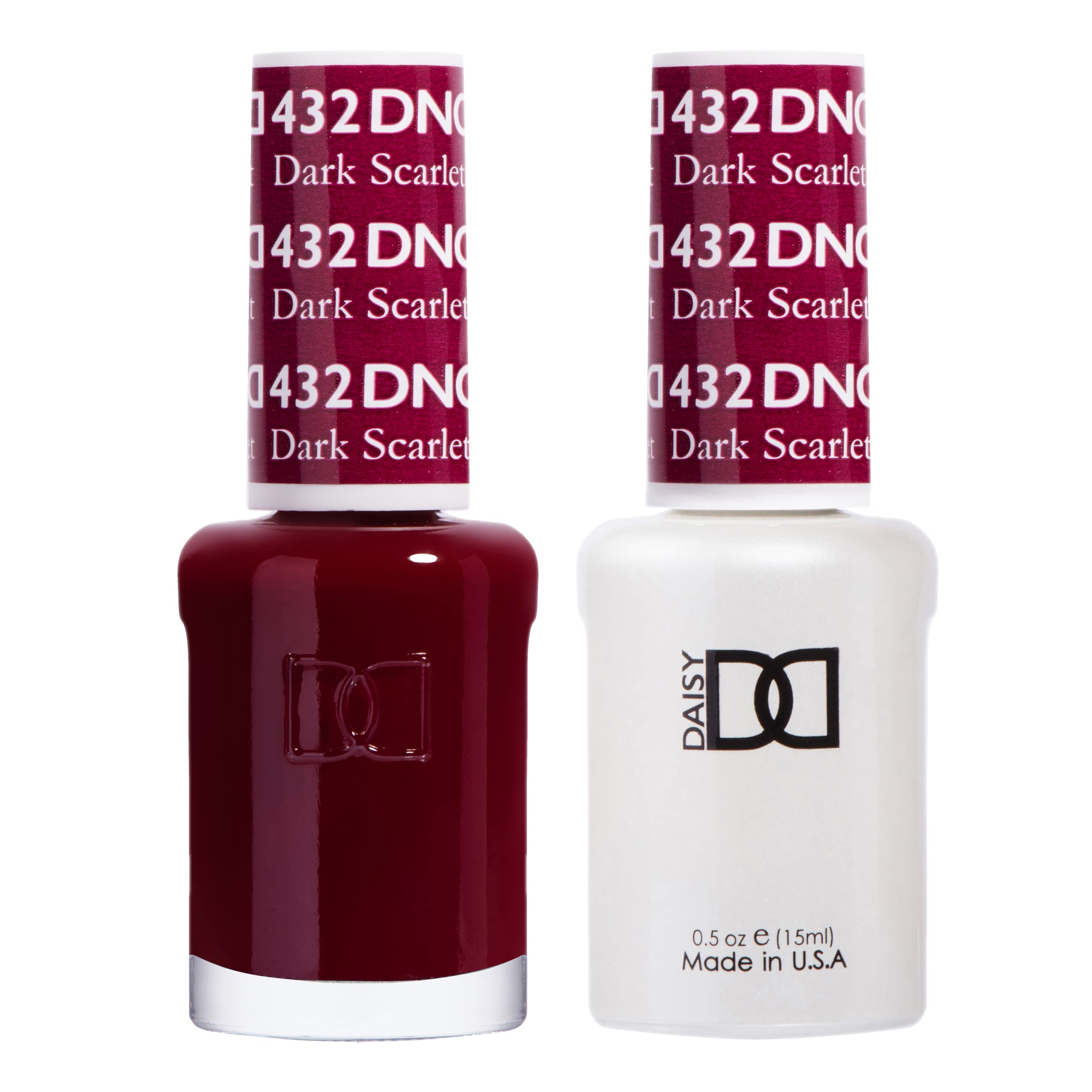 DND Gel Polish Set - 1 each of Red Gel Polish and Red Nail Polish, 432 Dark Scarlet, 0.5 Fl Oz